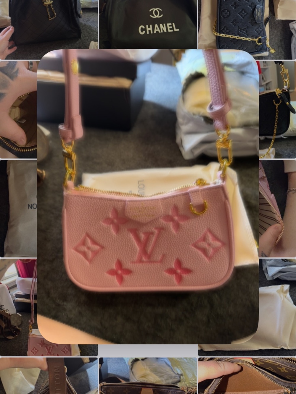 Pink Monogram Empreinte Mini Pochette